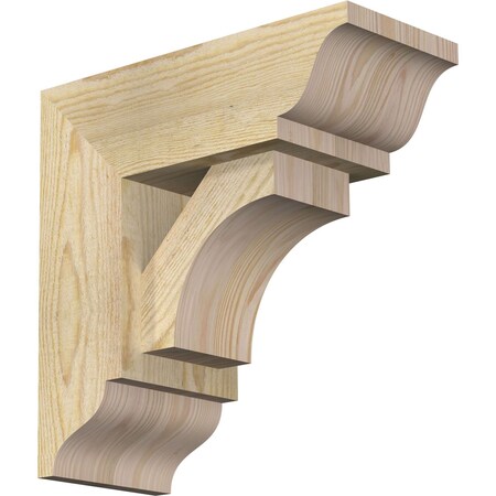 Ekena Millwork Westlake Traditional Rough Sawn Bracket w/ Offset Brace, Douglas Fir, 6"W x 14"D x 14"H BKT0604X14X14WTL01RDF